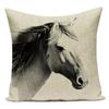 Polyester Black White Animals Horse Deer Bear Geometric Pillow Cover Decorative Sofa Home Cushion Cover For Living Room