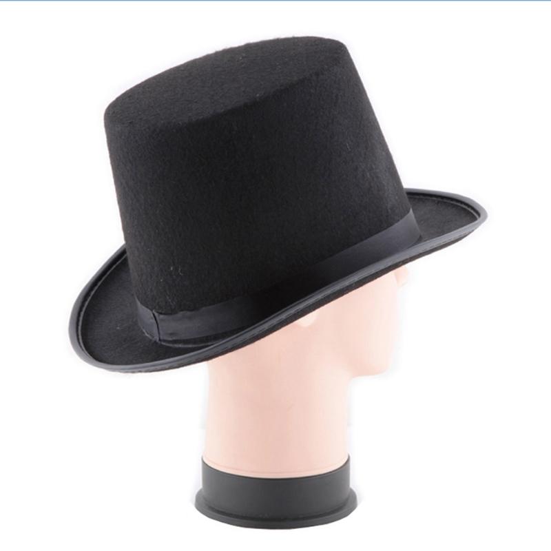 Black Prom Party Formal Top Hat Magician Hat Gentleman Hat Party Costume Hat