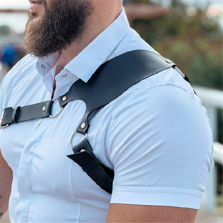 Herren Körper Brustgurt Gürtel Punk Gothic PU Leder Schulterkäfig Gürtelriemen