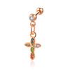 Zircon Stainless Steel Cartilage Stud Earrings - European & American Style
