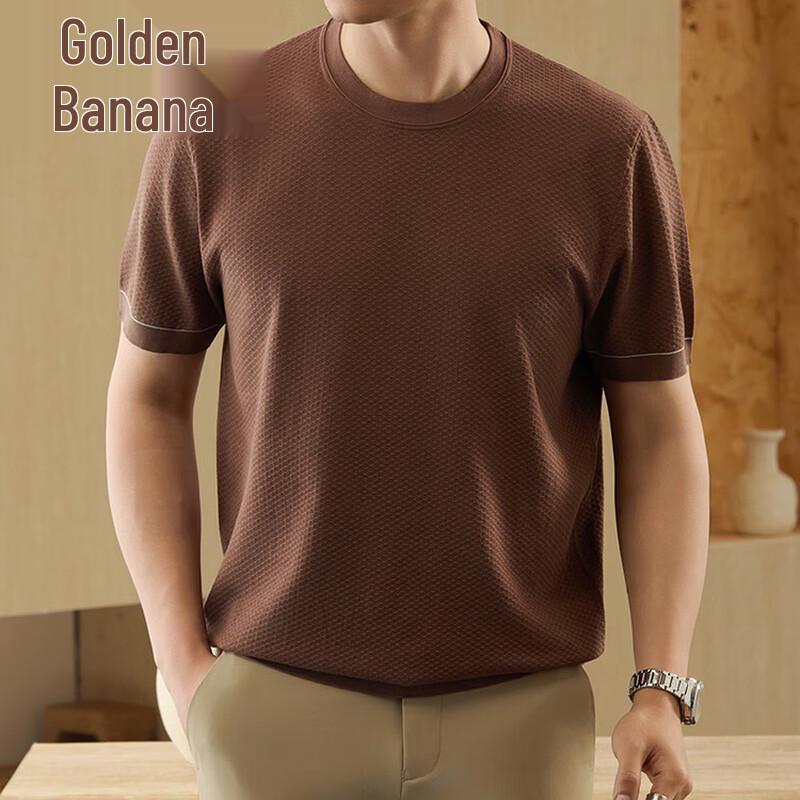 Jinjv Men s 200-Count Cotton Business Knit T-Shirt M/ 48