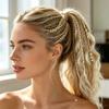 Yousheng Boho Braided Ponytail Extension with Hair Tie Hand-Braided Dreadlock Hair Extensions Long Braids Dreadlocks Wig for Women