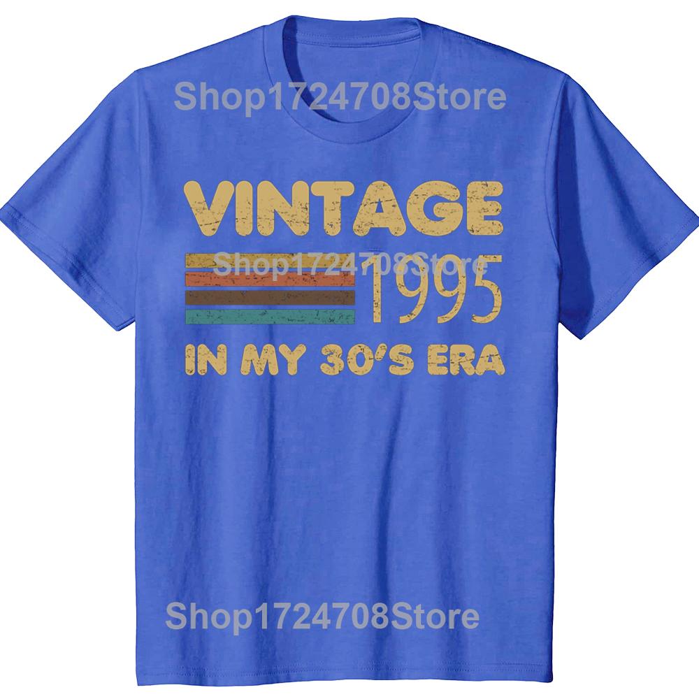 Funny Vintage 1995 30s Era Graphic T-shirts Men Women's Fashion Casual Tshirt 100% Cotton Loose Oversized T Shirt