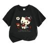 Cute Cartoon Cat Print Kids T Shirt 100% Cotton Short Sleeve Crew Neck Casual Tee for Boys Girls Sweet Chocolate Cake Bear Strawberry Pattern Soft Sum