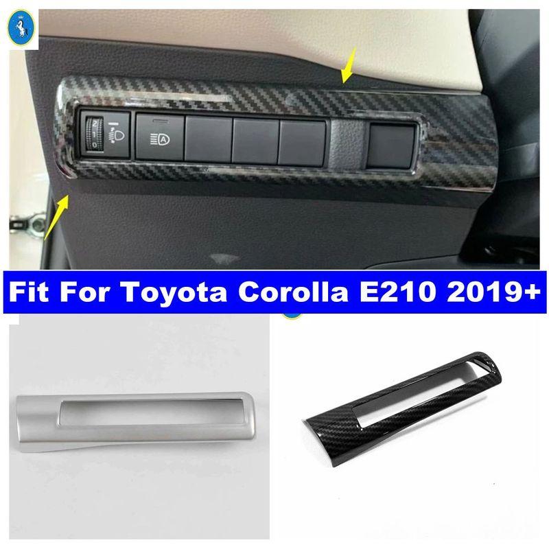 Stainless Steel For Toyota Corolla  - 2024 E210 Auto Head Lamp Light Switch Headlight Control Decor Panel Trim Accessories