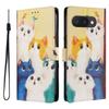 Oukitel C26 Painted Flowers Cartoon Flip Case with Card Slots for C5 2025