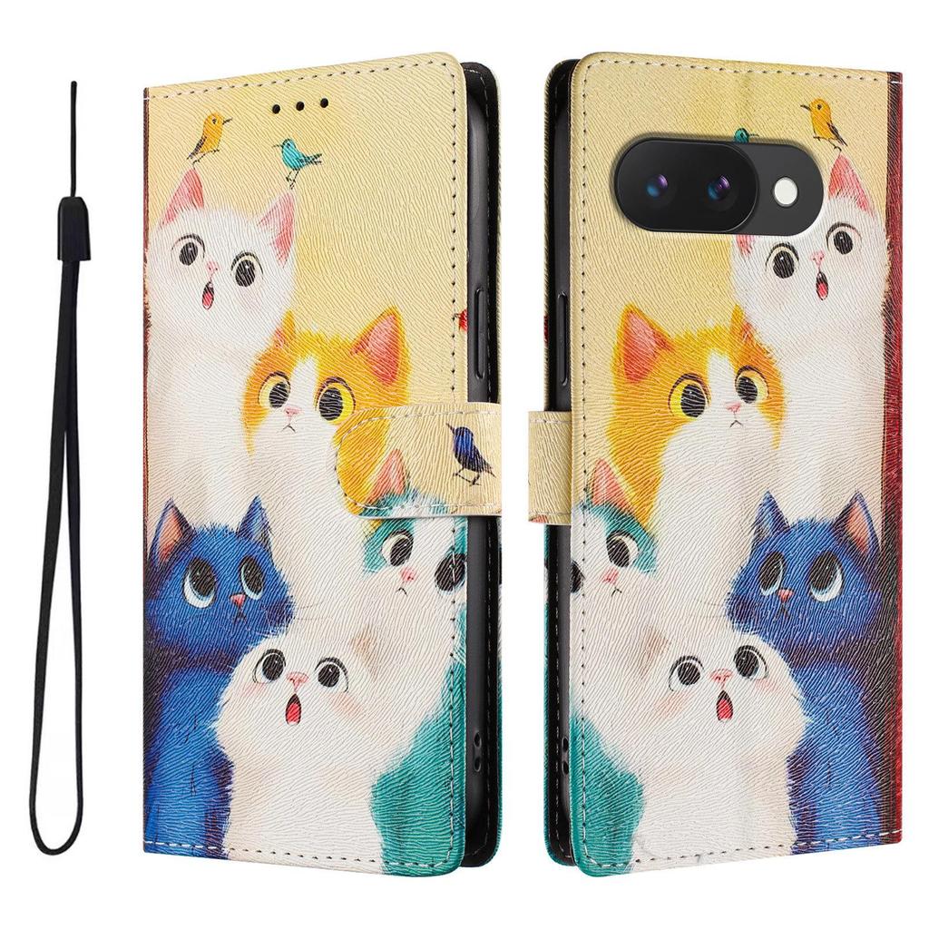 Oukitel C26 Painted Flowers Cartoon Flip Case with Card Slots for C5 2025