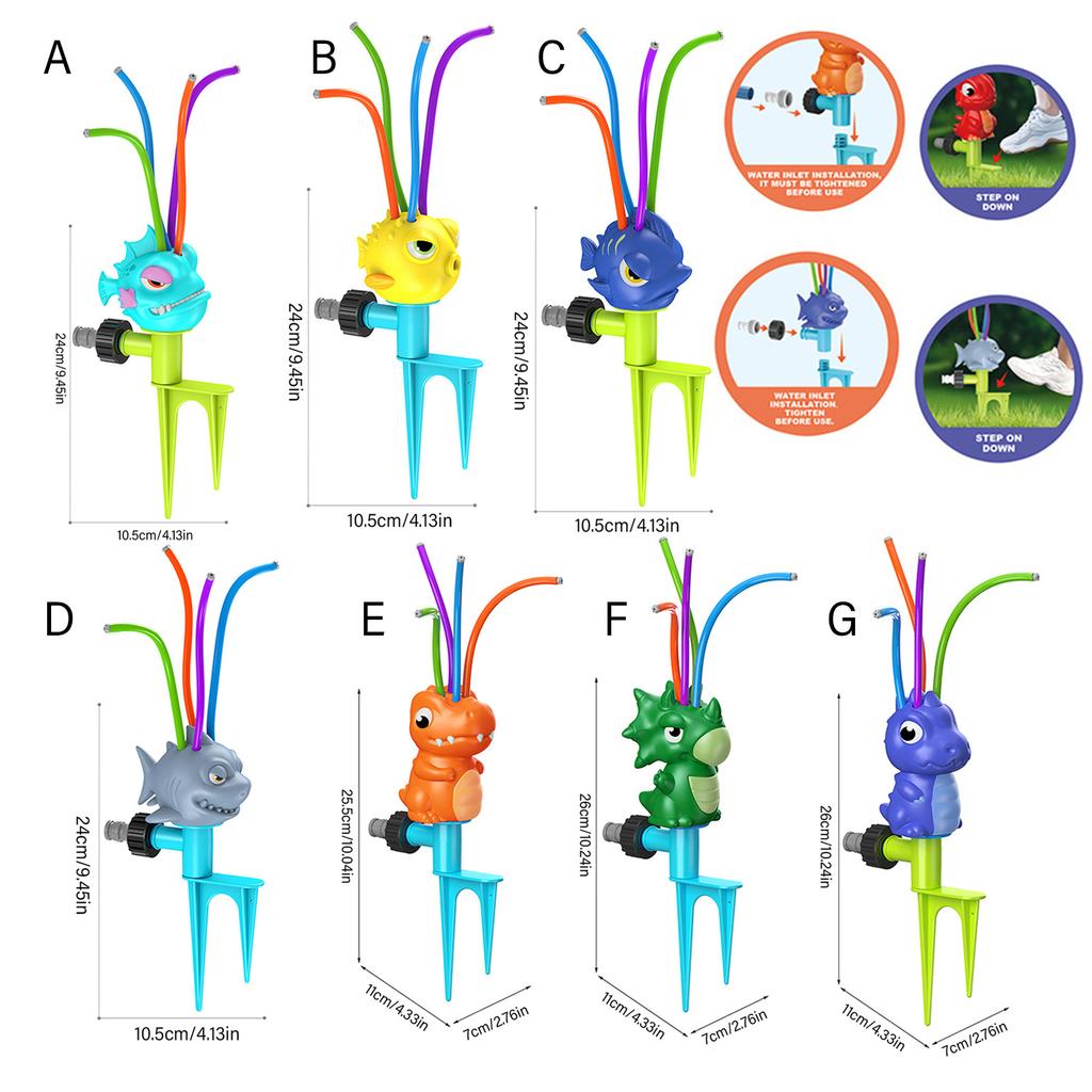 Cartoon Water Sprinkler Kids Spray Water Toy Squirt Spray Toy Summer Beach Outside Swimming Toy Garden Yard Supplies