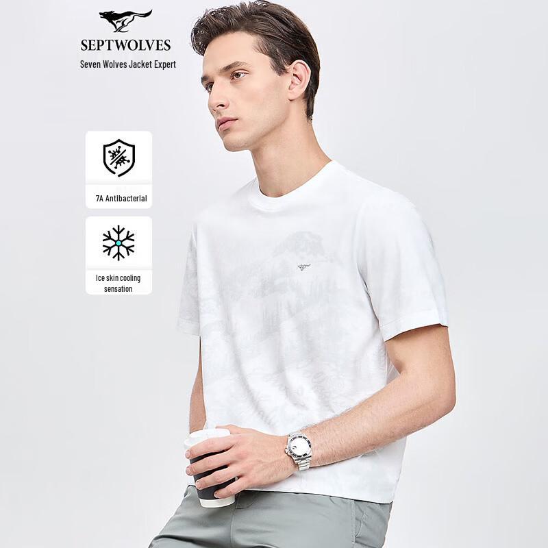 

SEPTWOLVES Men s Skin-Friendly High Cotton Round Neck T-Shirt XXXXL