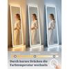 NETTLIFE Full-length Mirror with Integrated Lighting 160 Cm Freestanding/Wall Mount Clear Glass Sensitive Touch Sensor