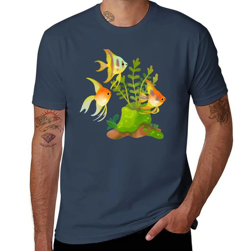 Fresh water fish and plants - Angelfish T-Shirt blue lock Louboutins sublime t shirts for men