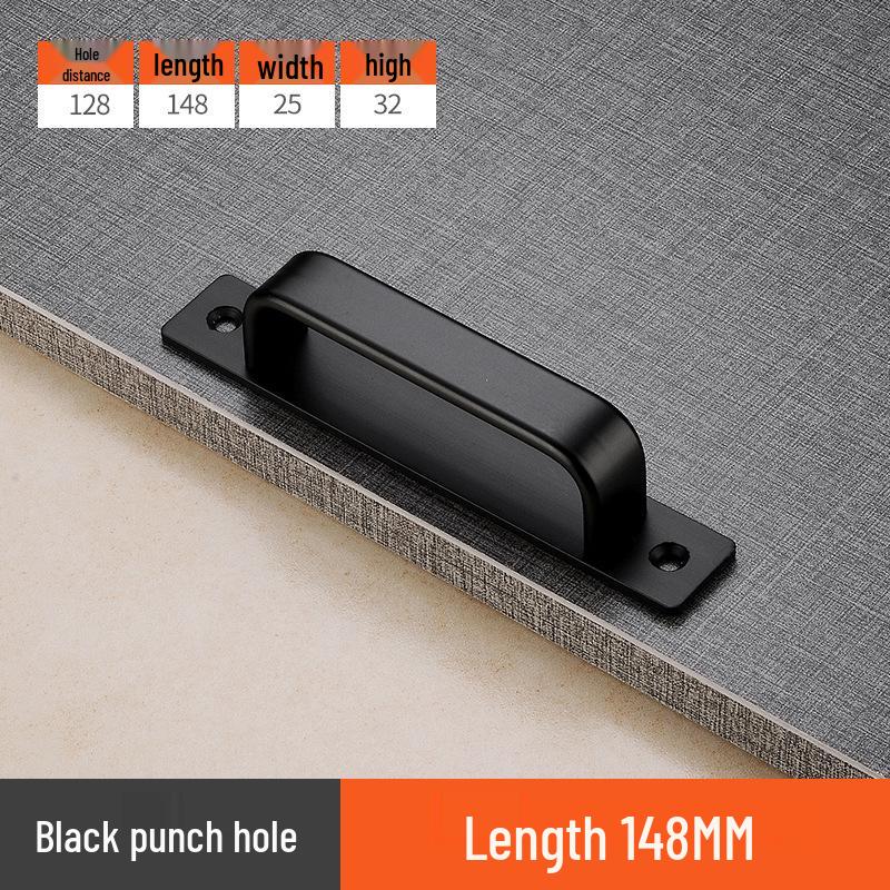 Aluminum Alloy No-Drill Anti-Theft Door Handle for Sliding, Bathroom, and Entrance Doors