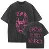 Y2k Short Neck Sleeved Round Tshirt Men Clothing New in Top Tees Mens T-Shirt Camisetas Vintage Washed Mgk Lost Tour 202398