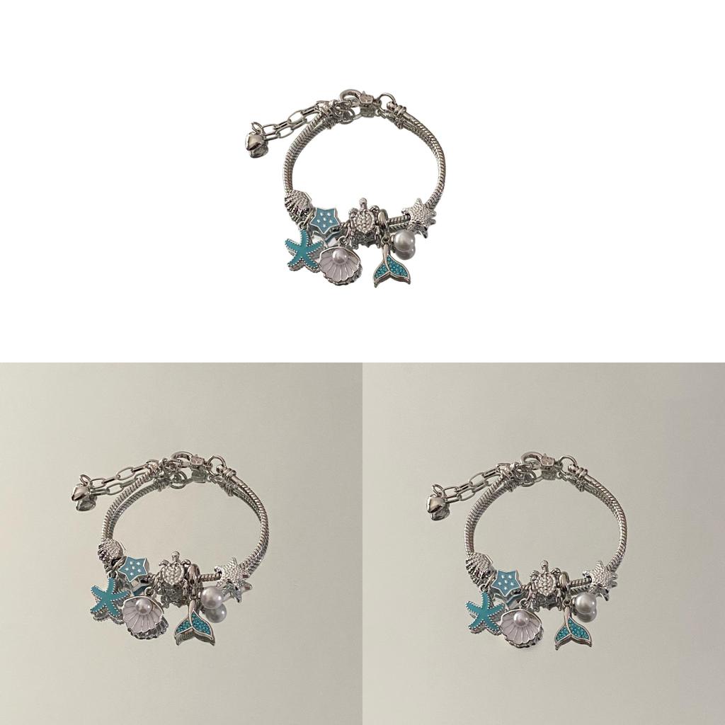 Ozean-Stil Perlenarmband mit Seestern- und Schildkröten-Anhängern für Unisex-Reisegeschenk