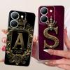 For Vivo V2322 Cover For Vivo Y27S Case Transparent Luxury Crown A-Z Letters 2D Flat Pattern Soft Phone Case For Y27S Vivo