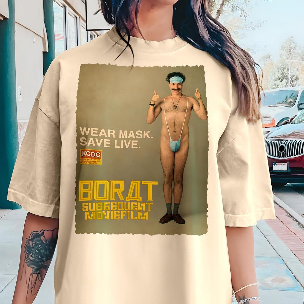 Borat V15 T-Shirt Vintage 8 Colors Men's T-Shirt DTG Digital Print SIZES S M L XL 2XL 3XL 4XL 5XL