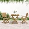 VidaXL Lot de 2 Chaises Pliables de Jardin, Sièges avec Dossier, Meubles de Patio Terrasse Extérieur, Moderne, Bois Massif 365741