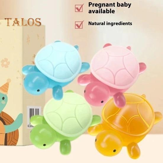 4Pcs Handmade Essential Oil Soap for Kids Natural Ingredients Moisturizing Soap Cute Mini Turtle Shape Handcrafted Fragrance Soap Home Hygiene Gift