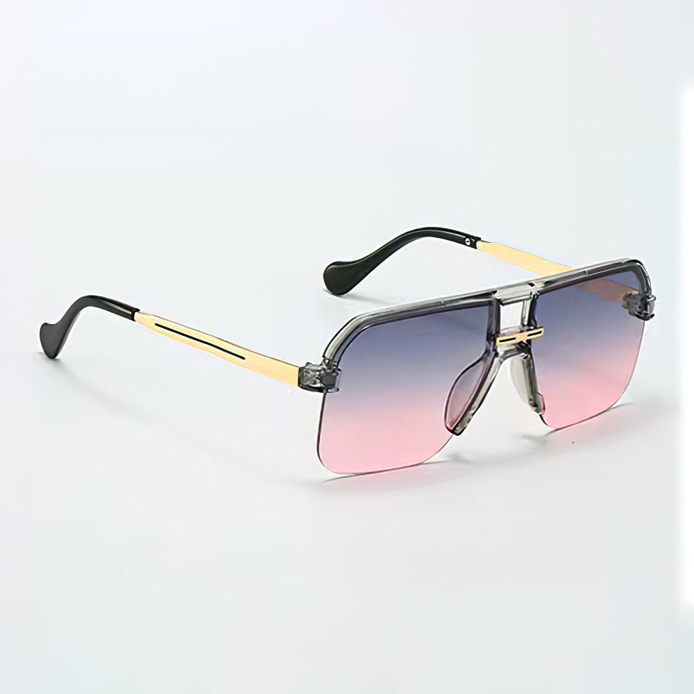 

New In Sunglasses For Women Modern Fashion Transparent Frame Gradient Yellow Pink Lens Square Glasses Gift For Friend