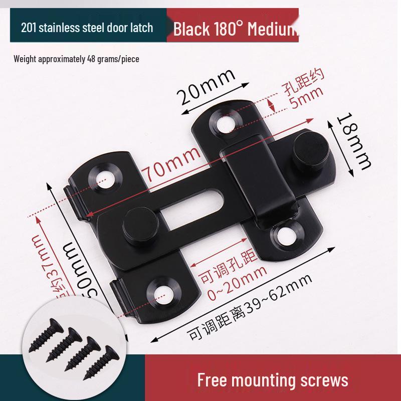 Old-Fashioned No-Drill Sliding Door Latch & Anti-Theft Bolt