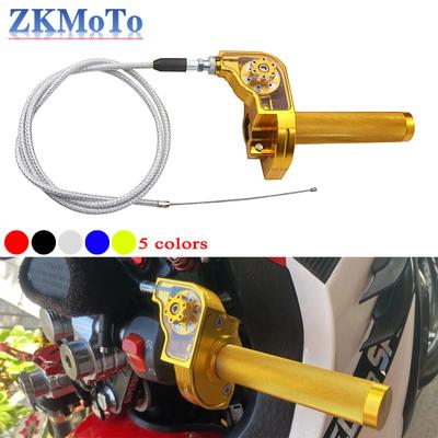 Universal Motorcycle CNC Aluminum Accelerator Throttle Twist Grips Handlebars Throttle Cable For KTM Yamaha Kawasaki Honda Parts