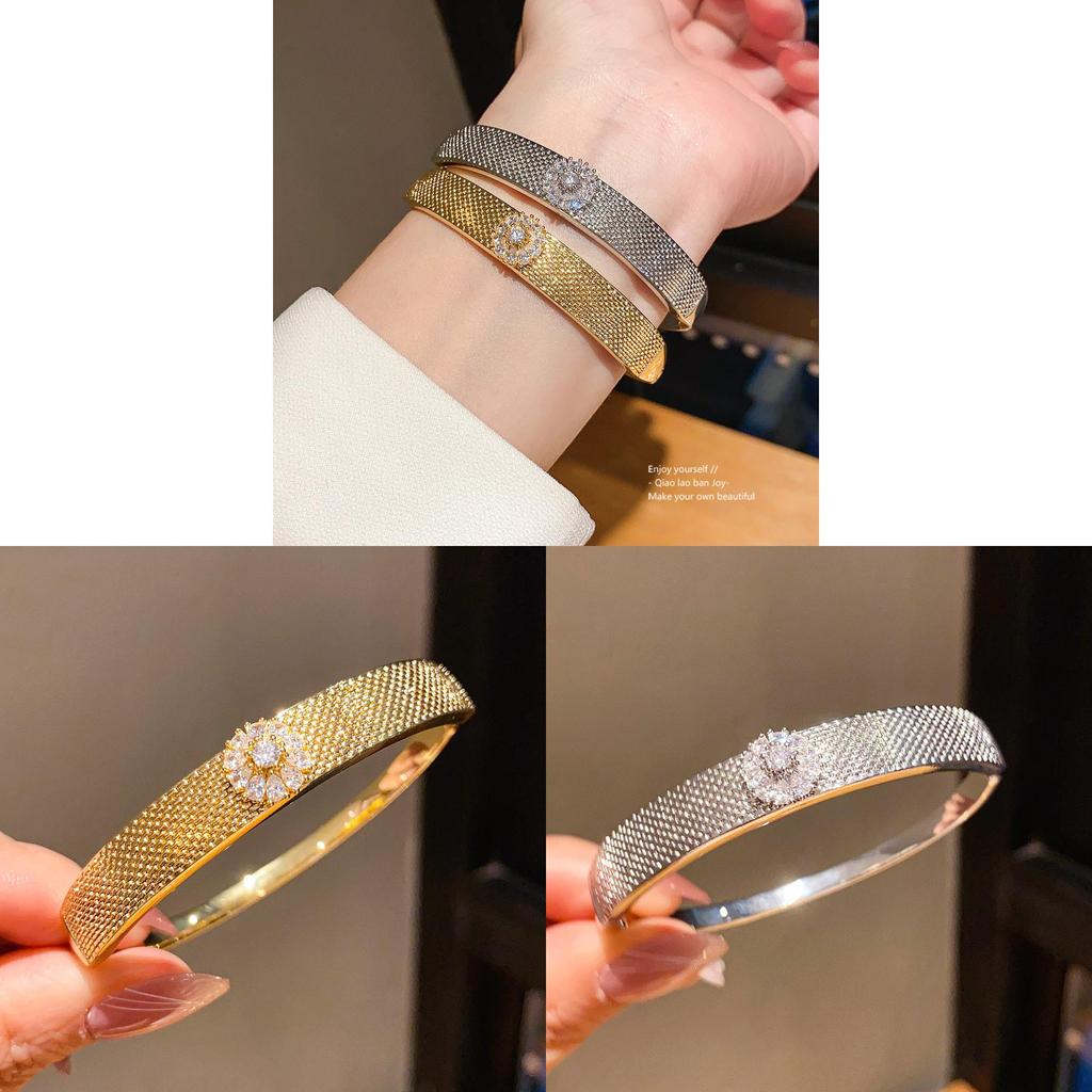 Elegant Flower Jewelry Bracelet With 18k Gold Plating For Womens Fashion Gift