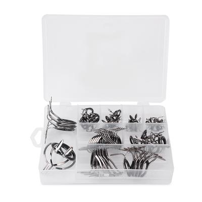75pcs Stainless Steel Ceramic Fishing Rod Guide Kit Double Feet  Eye Rings For Sea Rod