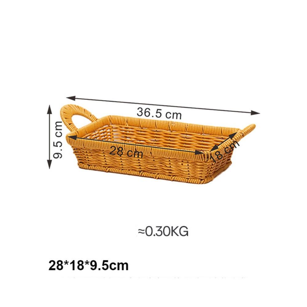 Portable Handwoven Bread Storage Basket Double Handle 6 Styles Fruit Tray Sundries Organizer Breathable Outdoor Picnic Basket