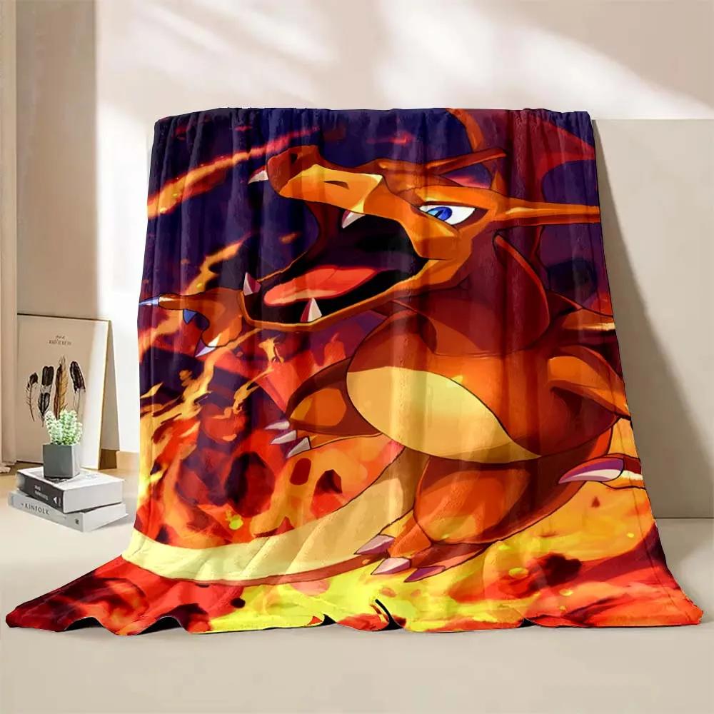 Charizard Dracaufeu Stampa Cartone Animato Coperta Bambini Adulti Coperta Morbida Calda Biancheria da Letto per Letto Divano Coperta da Viaggio