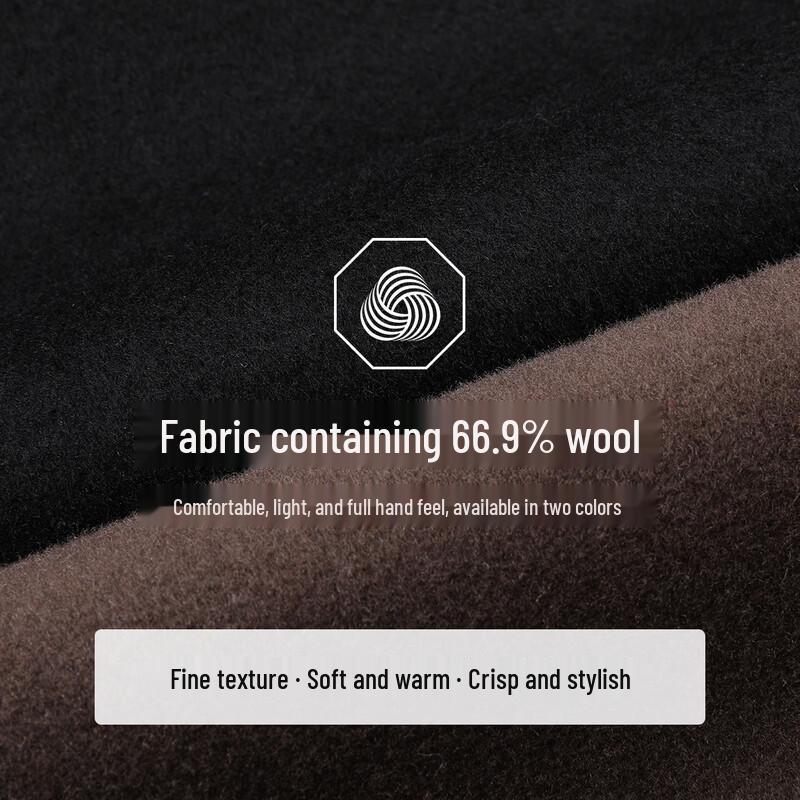 LANDUO Men's Mid-Length Wool Blend Winter Overcoat