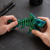 Flexible Shark Bone Figurine 3D Printed Articulated Skeleton Figurine, Pearlescent Joint Decorative Fish Sculpture Toy, Fidget Desk Decor, Gift