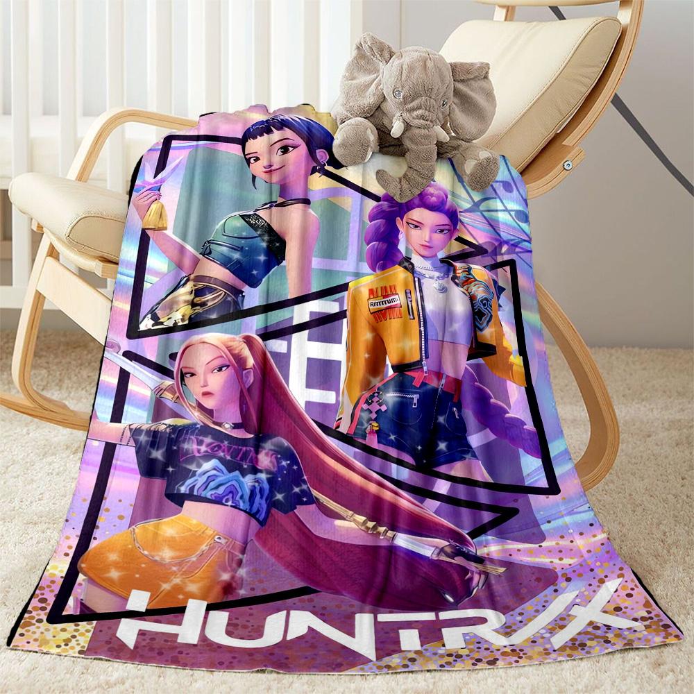 1pc K-Pop Demon Hunters Blanket Comfortable Soft Lightweight Multi Seasonal Blanket Travel Camping Picnics Sofa Office bedroom Perfect Gift Friends