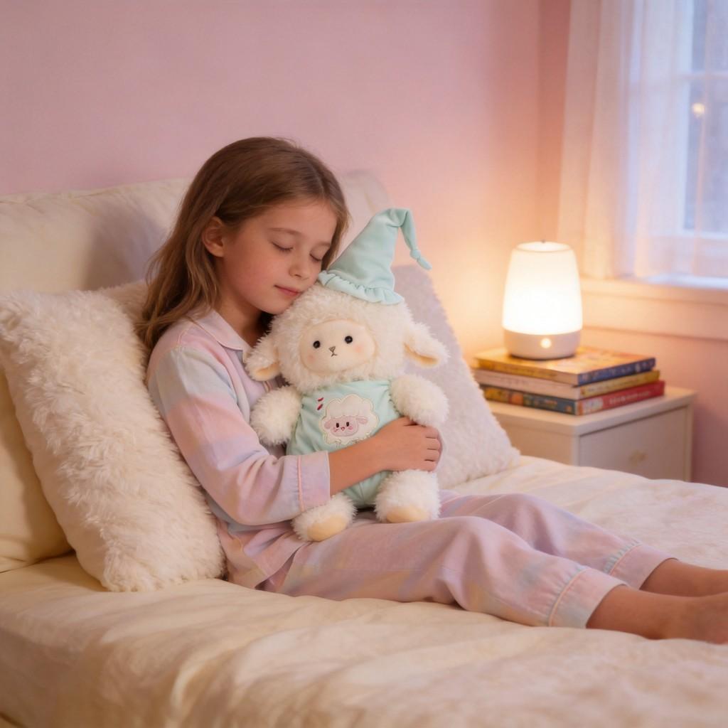 Plush Toy Sheep With Soft Polyester Fur And Pp Cotton Fill For Kids Sleep Companion Birthday Gift