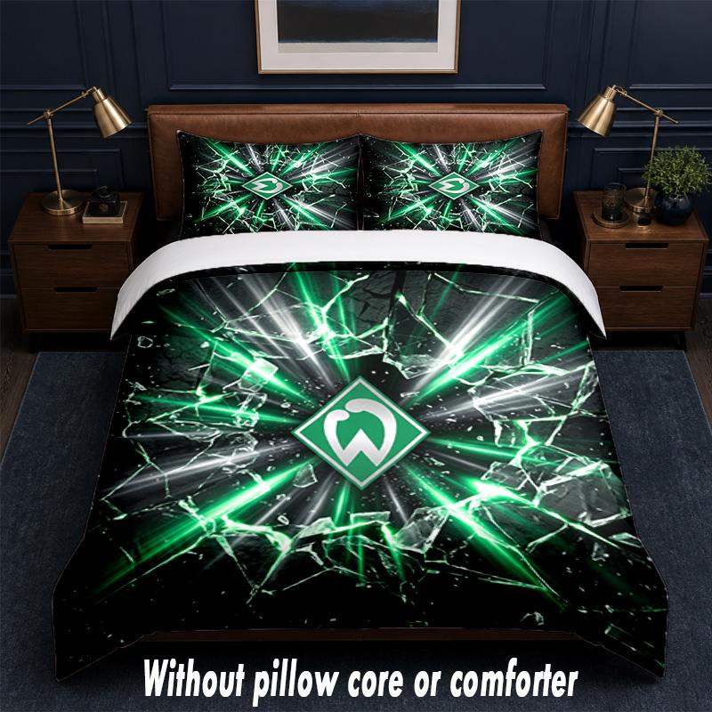 Werder Bremen Football Design Bed Bedding Set 1 Duvet Cover + 2 Pillowcases Soft Breathable Household Bed Linens