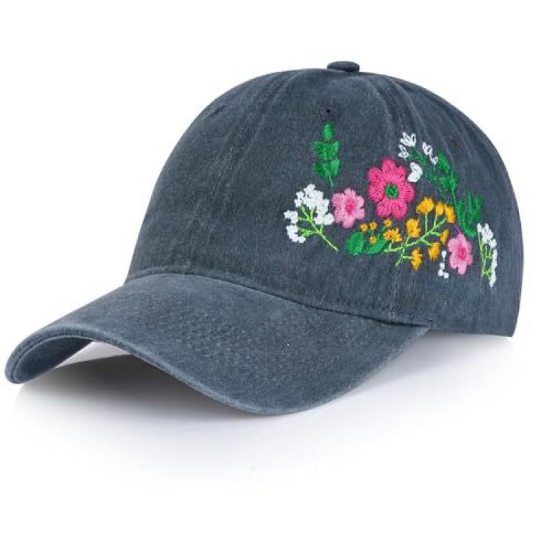 Vintage Blumenmuster Baseballkappe Damen Herren Verstellbarer Sonnenhut Outdoor Reise Sport