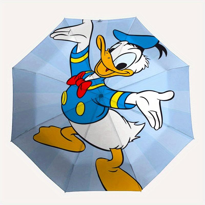 Donald Duck, Cartoon Character Automatic Opening and Closing Umbrella, Compact Travel Umbrella, Lightweight and Portable, Suitable for Beach