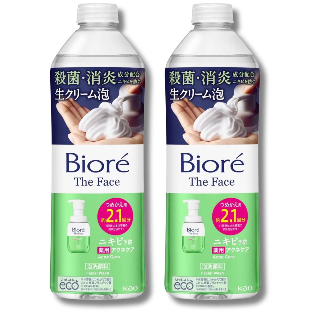 Biore The Face Acne Care 340ml X Refill, (approx. 2.1 Uses) 2-pack