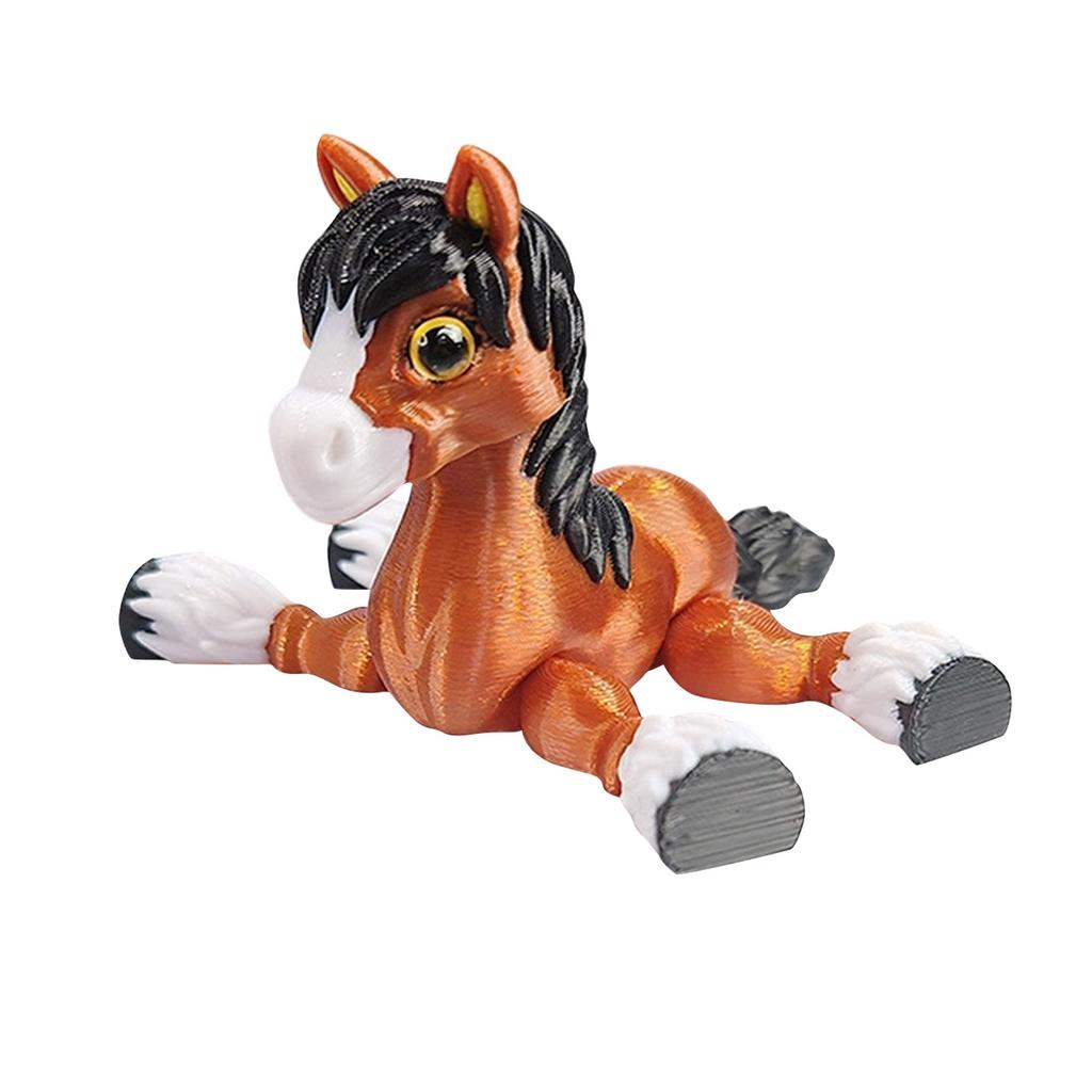3D PrintedModel Equine Desktop Ornament Flexible Plastic Animal Sculpture Suitable For Desk Decoration, Collecting And Children