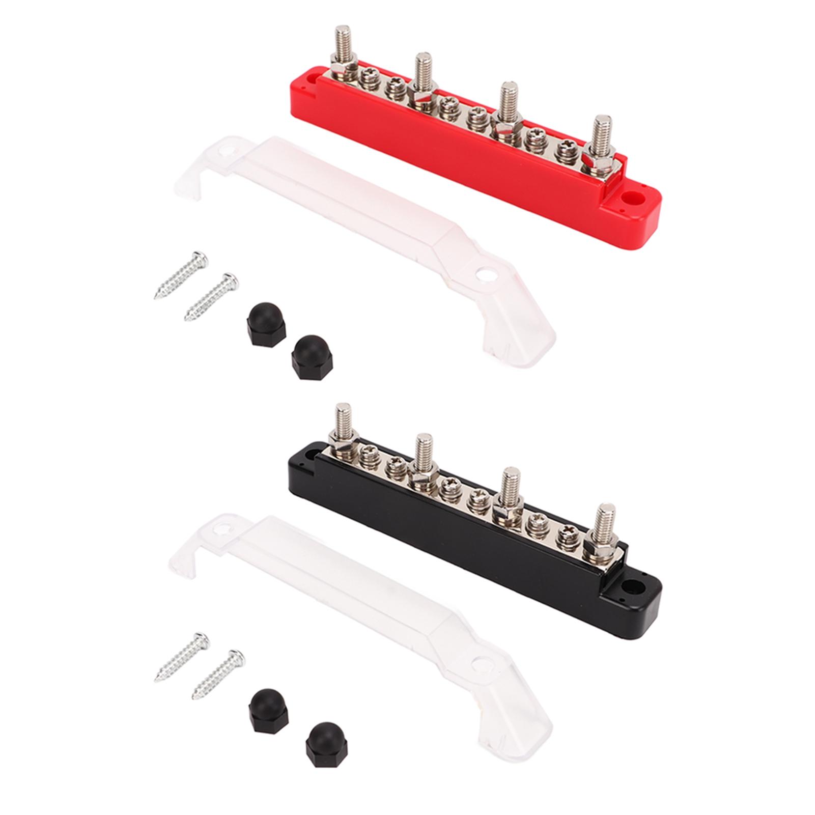 

10 Way Power Distribution Block Bus Bar M6 Studs M4 Screw Terminals for Car Truck Marine Boat Yacht