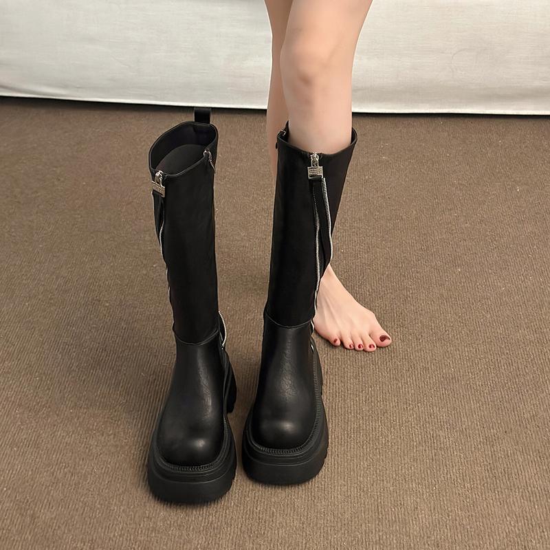Fashion Retro British Platform Boots Women's Thigh Boots 2025 New Autumn