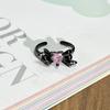 Dark wings pink diamond love bow trendy cool personality ring neutral style punk hottie fashion niche ring