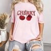 Pink Color Cherry Summer Fashion Tshirts Unisex Unisexga Top Female Anime Y2k Clothing Fashion Graphic Tshirt Unisex Tops