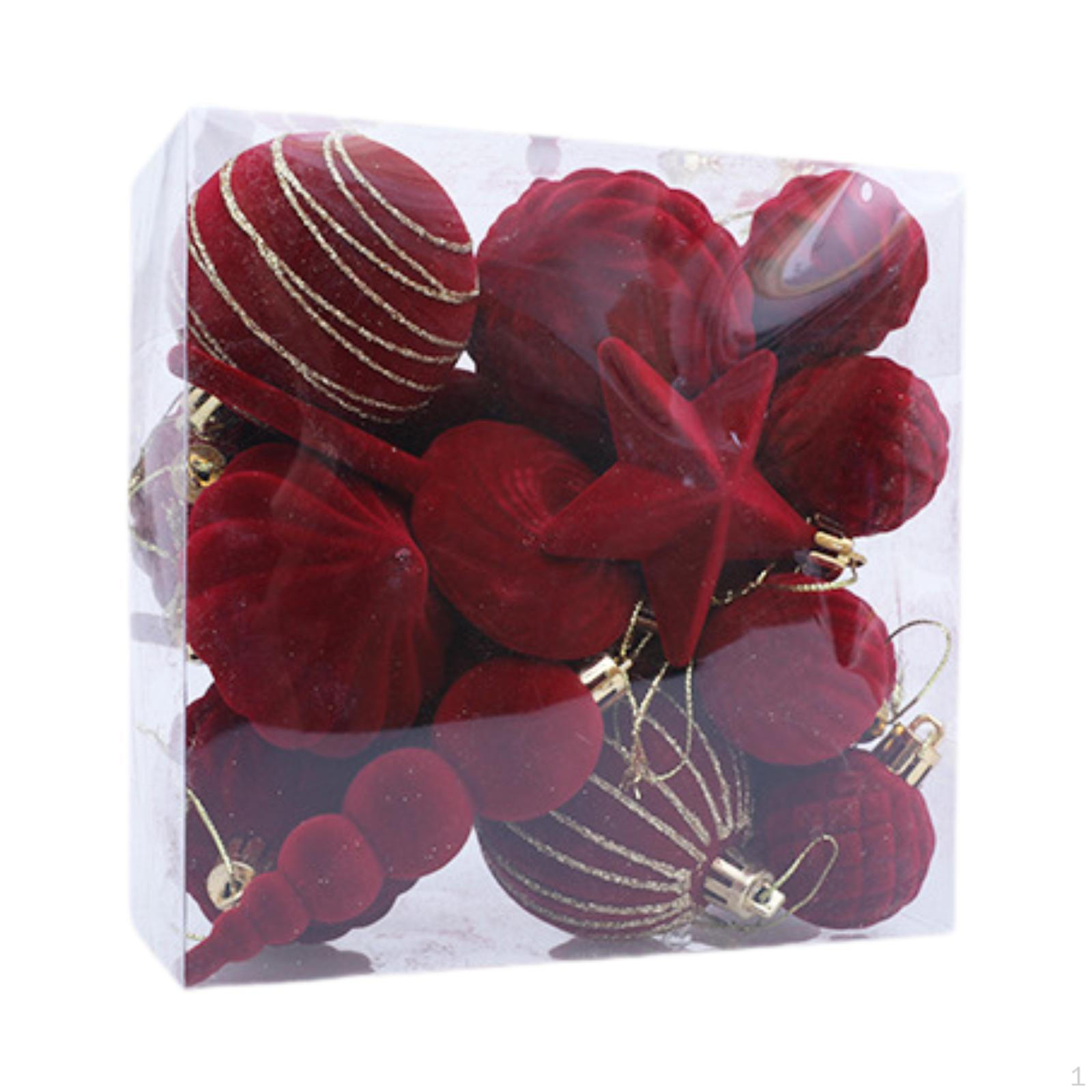 

24 шт. Оксамитові Різдвяні Кулі Флоковані Кулі для Ялинки Набір Прикрас для