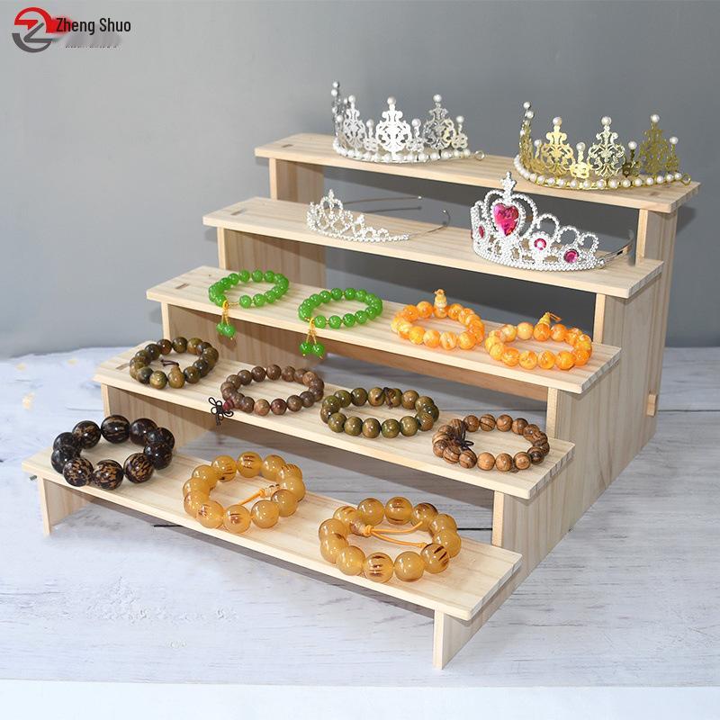 Solid Wood Tiered Bracelet & Hairpin Display Stand