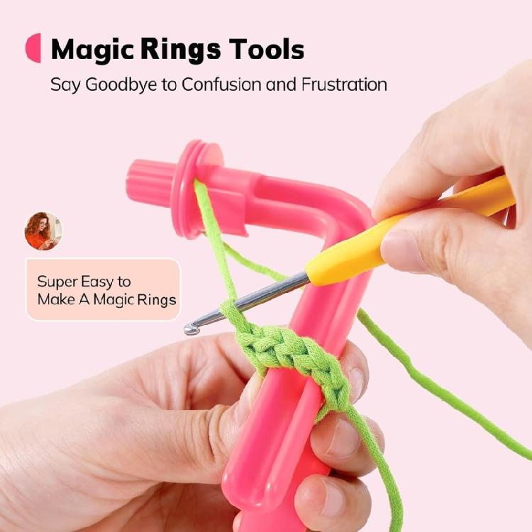 Outil de démarrage au crochet pour débutants Ensemble de crochets multifonctionnel Portable en plastique Pour l'artisanat au tricot