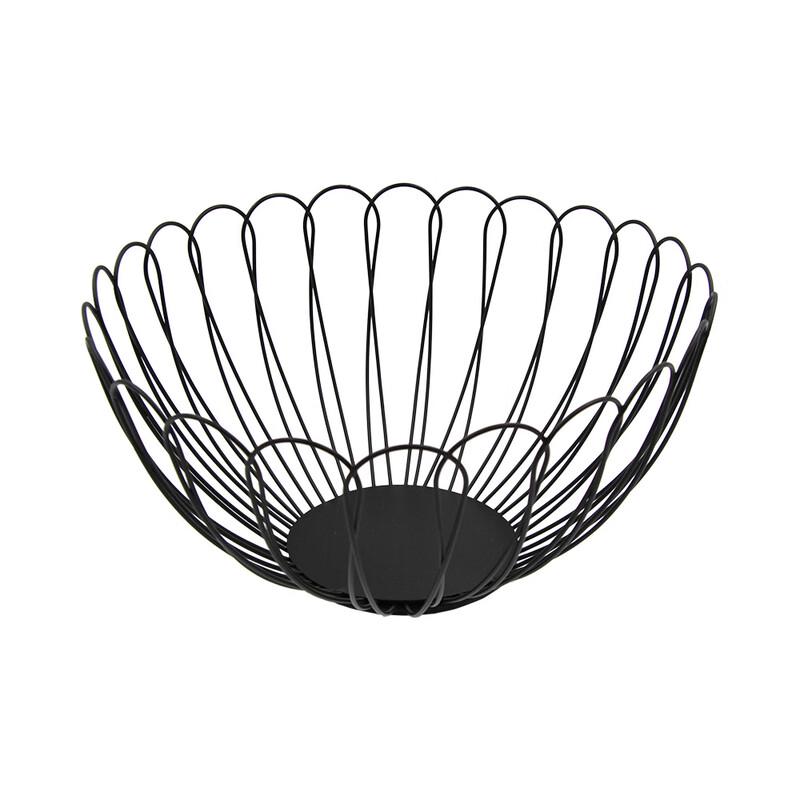 Стильная минималистичная металлическая корзина для фруктов