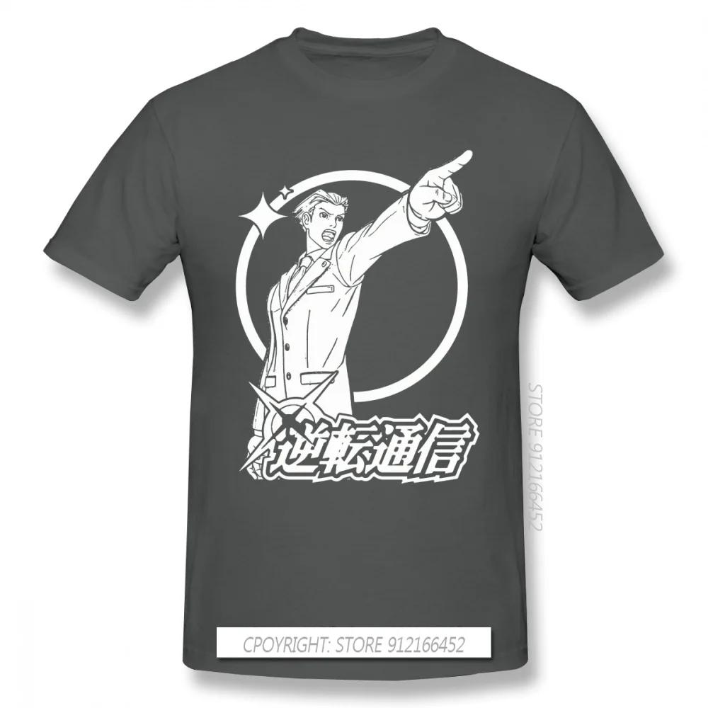 High Quality Men Clothes O-Neck 100% Cotton Cool  T-Shirts Phoenix Wright Ace Attorney Miles Fey Games Sleeve Short