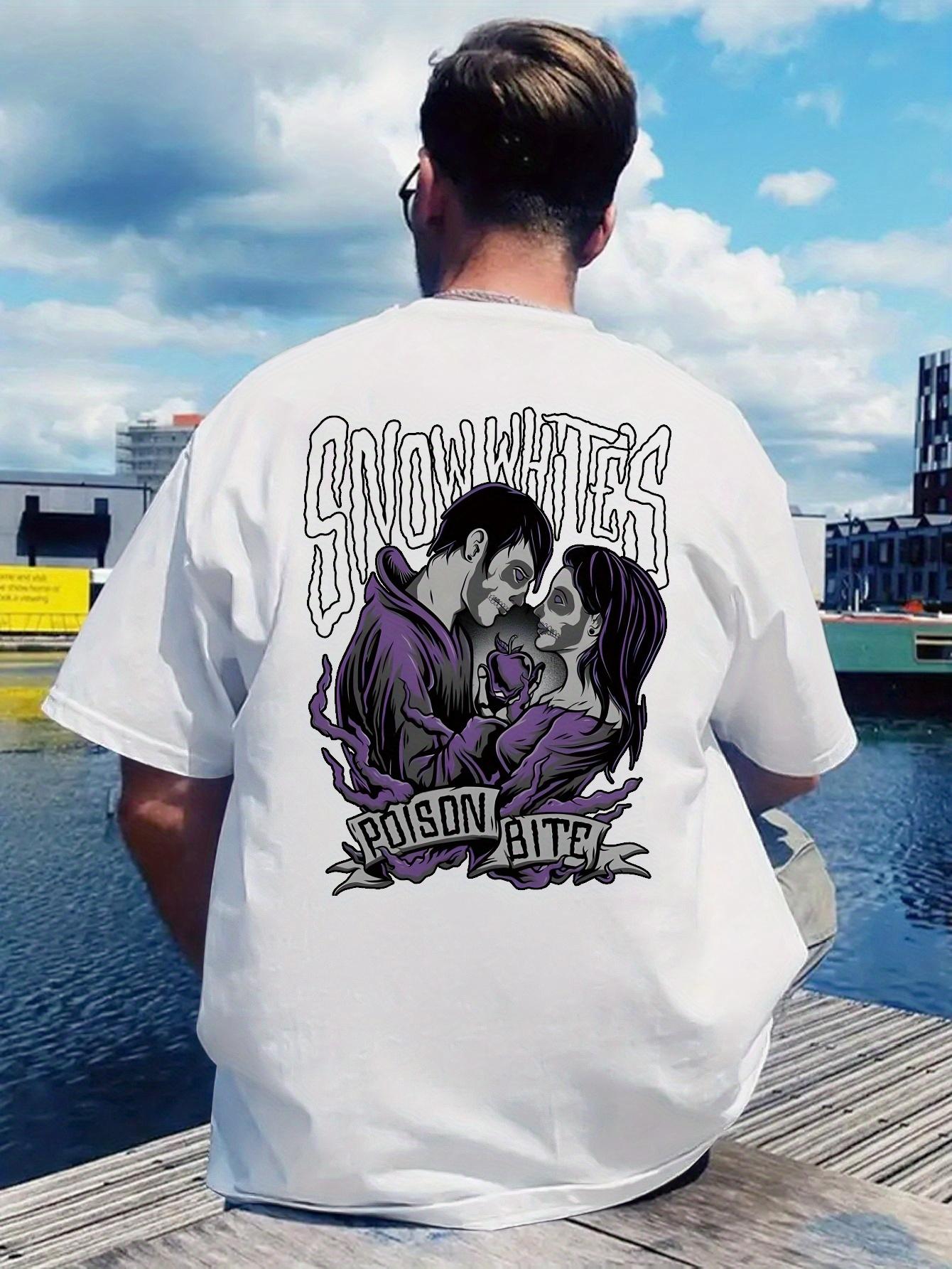 One Retro Rock Band Print T-shirt with Round Neck M