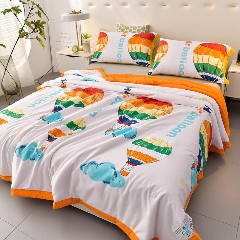 Summer Sleeping Quilt Soybean Fiber Air Conditioner Throw Blanket Washed Cotton Summer Adult Blankets for Bed Sofa Home Decor
