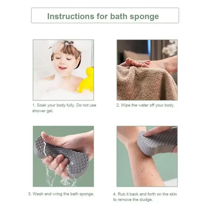 3D Sponge Exfoliating Bath Scrubbing Sponges Soft Sponge Body Scrubber Shower Brush Body Dead Skin Remover Bathing Products